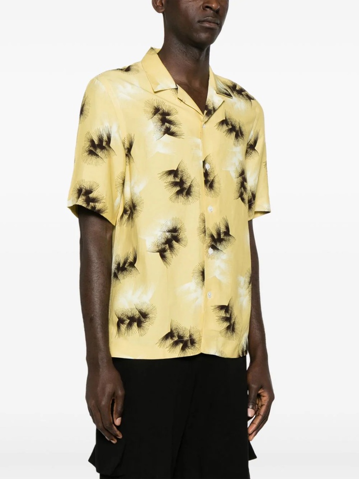 Paul Smith Bowlinghemd Mit Abstraktem Print In Yellow