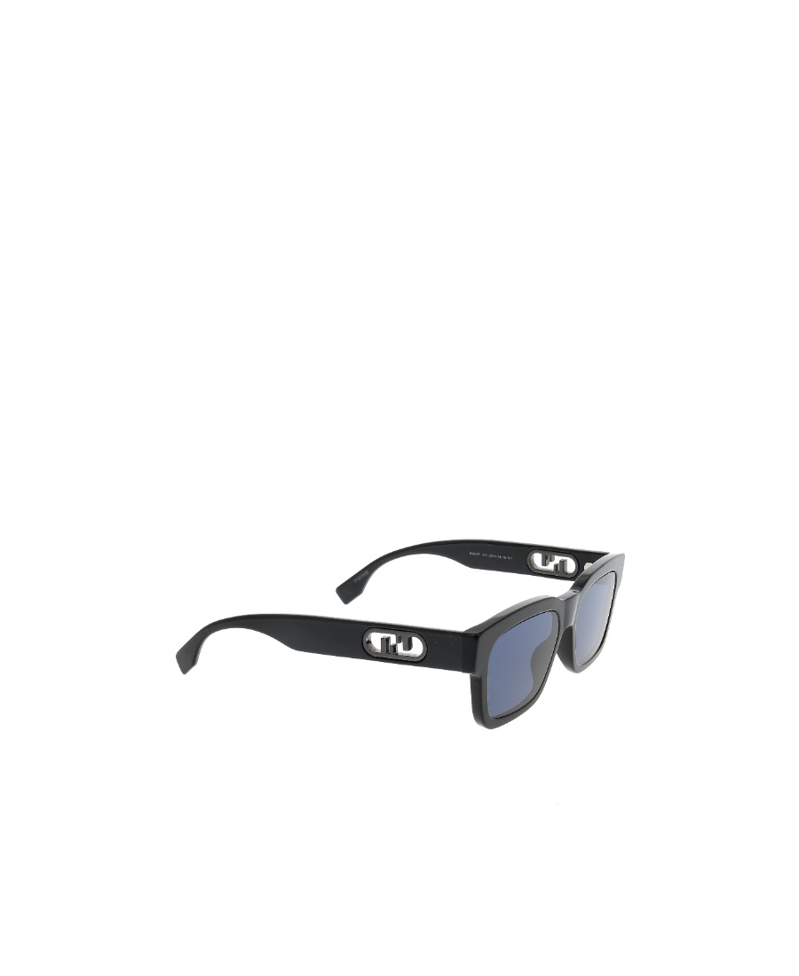 Fendi Logo-plaque Rectangle-frame Sunglasses In Black