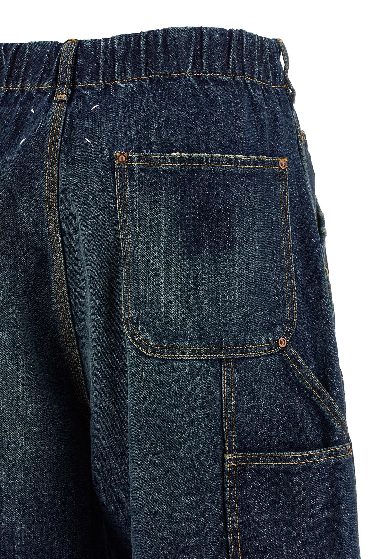 Maison Margiela Comfortable Wide Leg Work Jeans In Blue