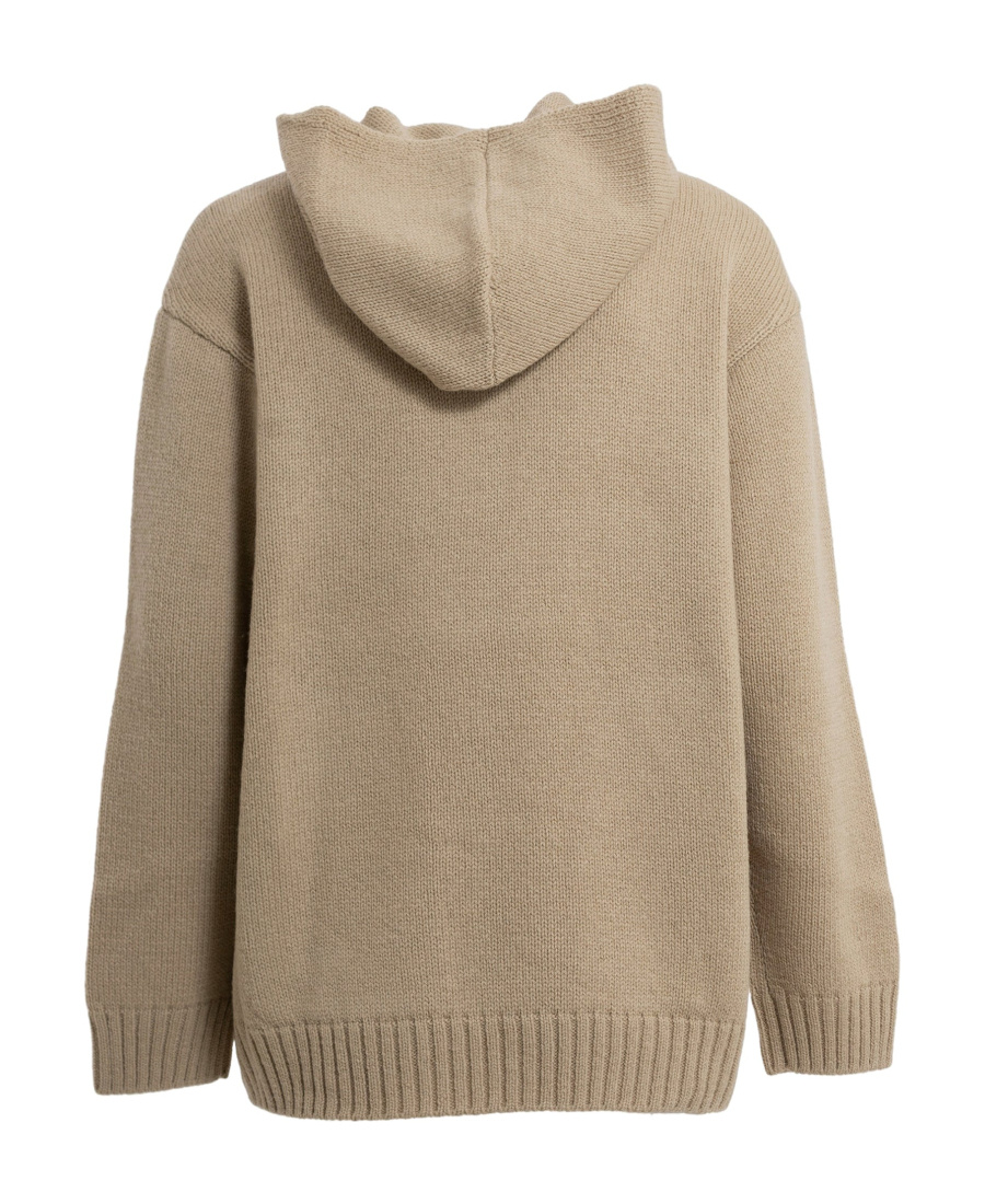 Undercover Lace-up Wool Hoodie In Nude