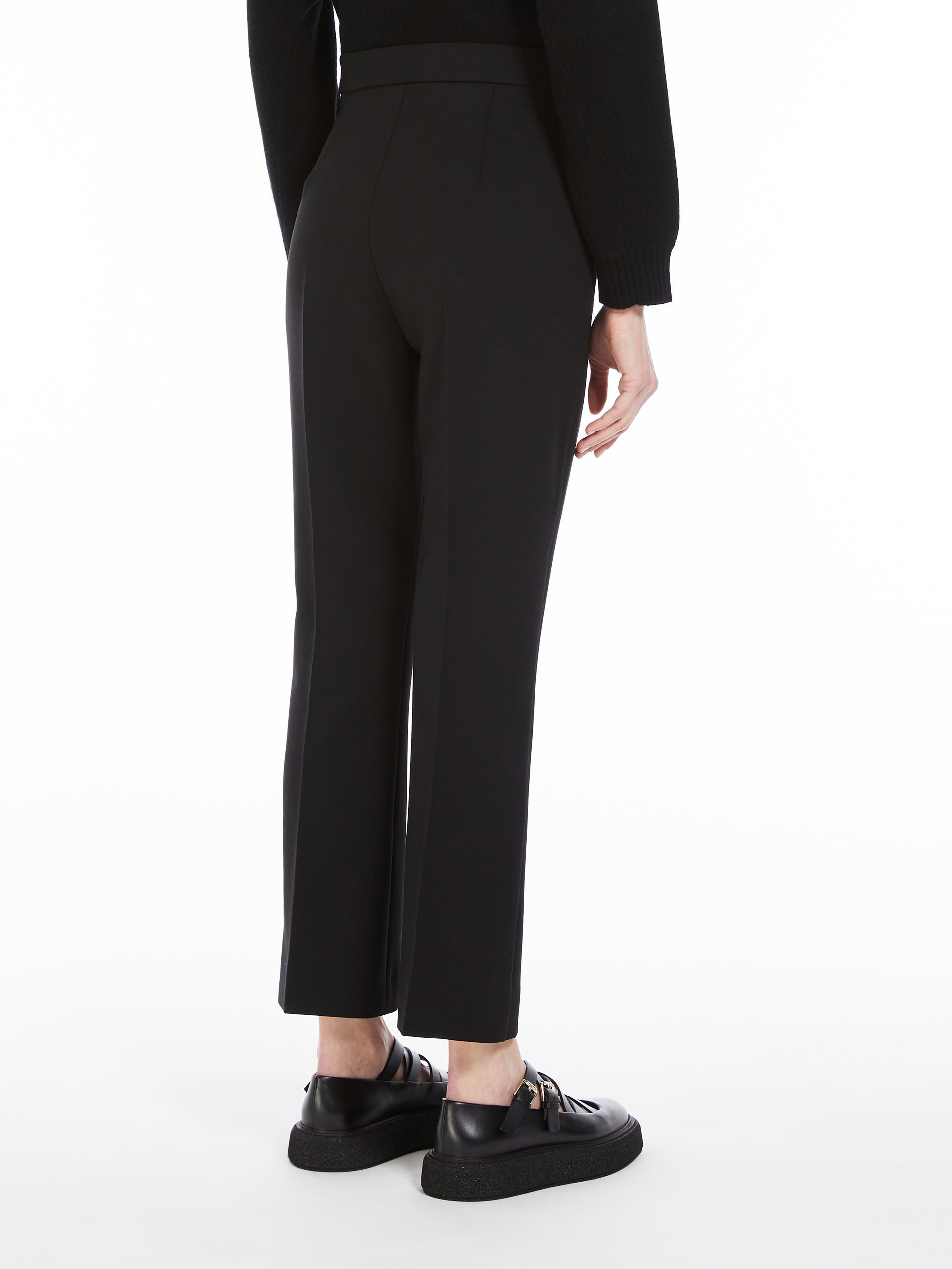 Max Mara Nepeta Ankle-length Trousers In Wool Crepe In Black