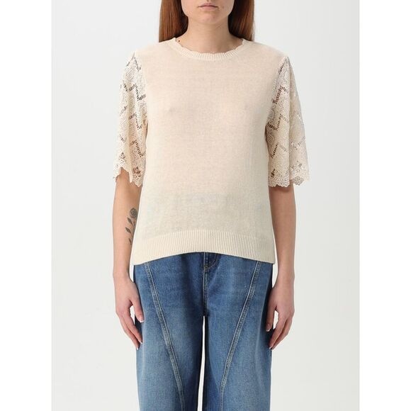 Shop Twinset Lace-sleeved Blouse