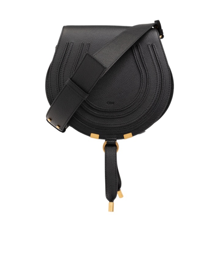 Shop Chloé Marcie Leather Crossbody Bag In Black