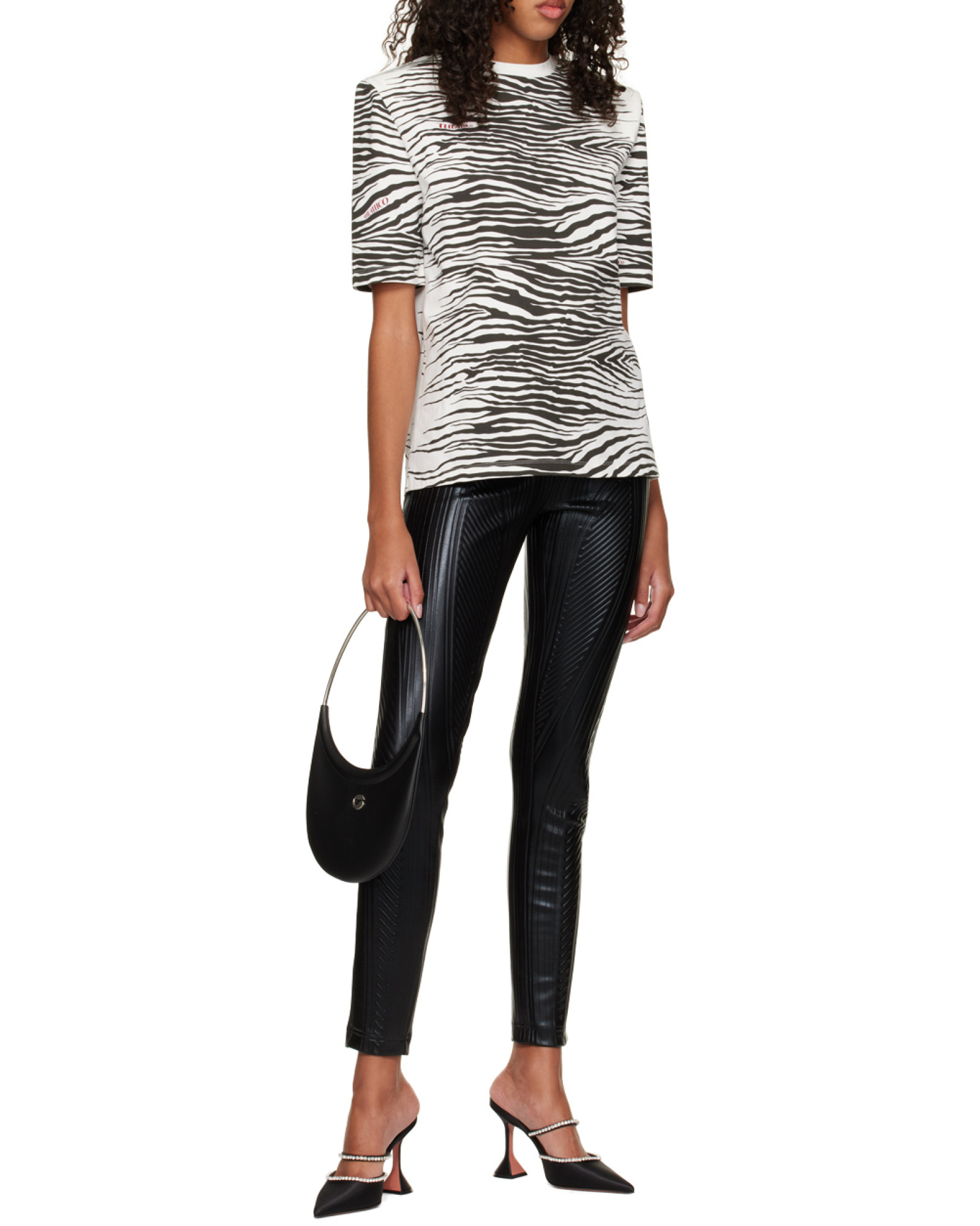 Coperni Ring Swipe Leather Shoulder Bag In Black