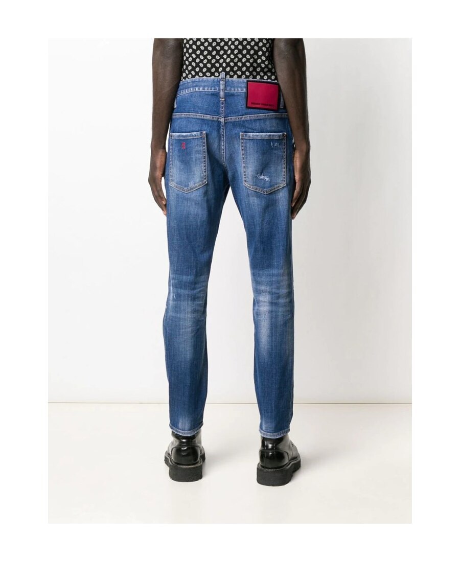 Dsquared2 Distressed Slim-fit Jeans In Blue