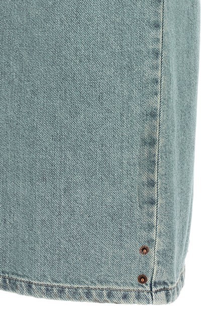 Moschino Women Rivets Denim Skirt In Blue