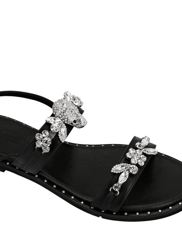 Philipp Plein Diamond Sandals In Black