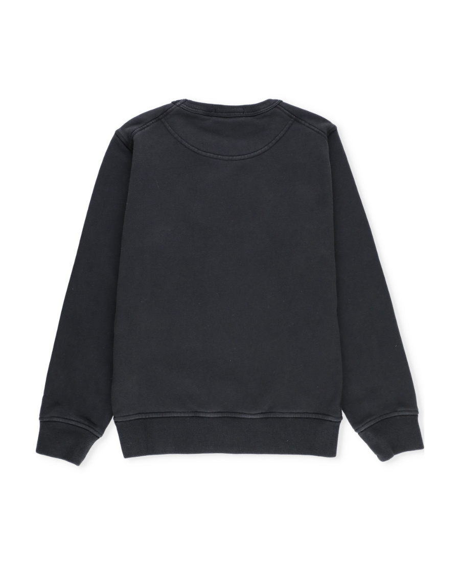 Stone Island Long-sleeved Round-neck Sweater In Black
