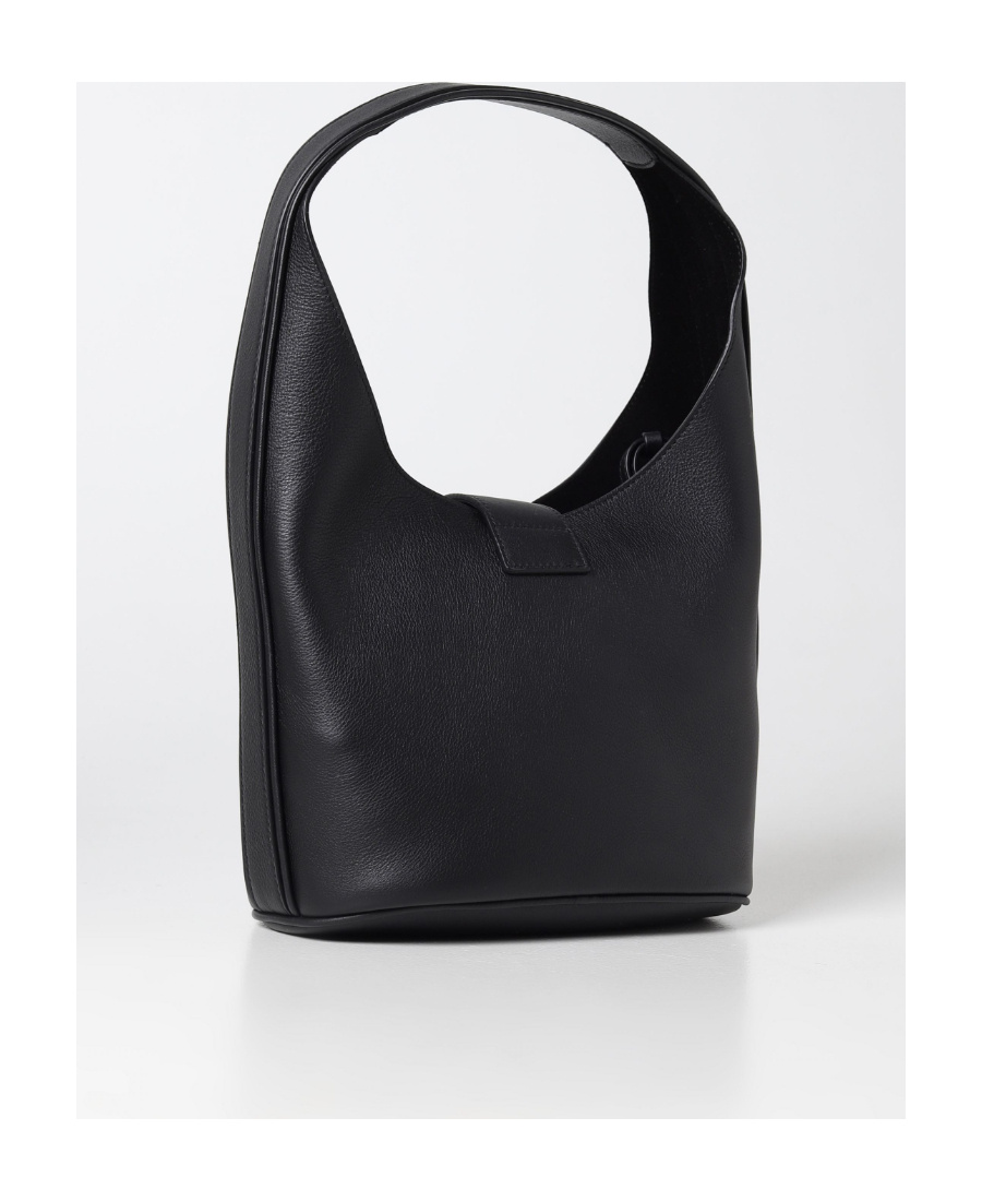 Shop Ferragamo Logo Shoulder Bag In Black