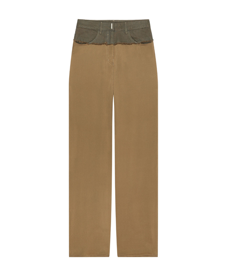 Givenchy Oversized Jeans In Mixed Denim And Viscose In Brown