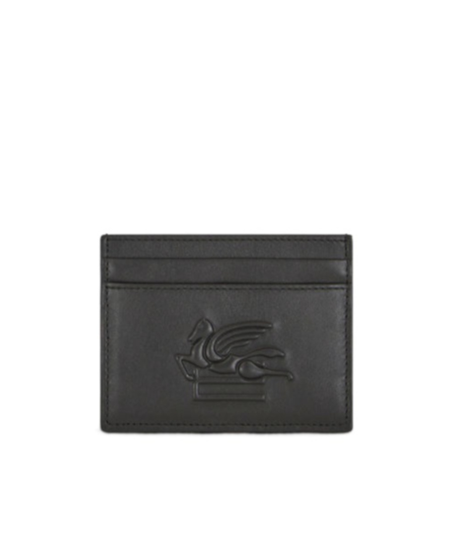 Etro Embossed Logo Card Bag In Black