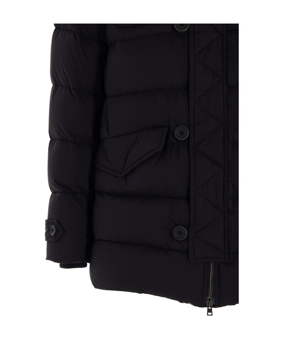 Herno Flap Pockets Padded Coat In Black