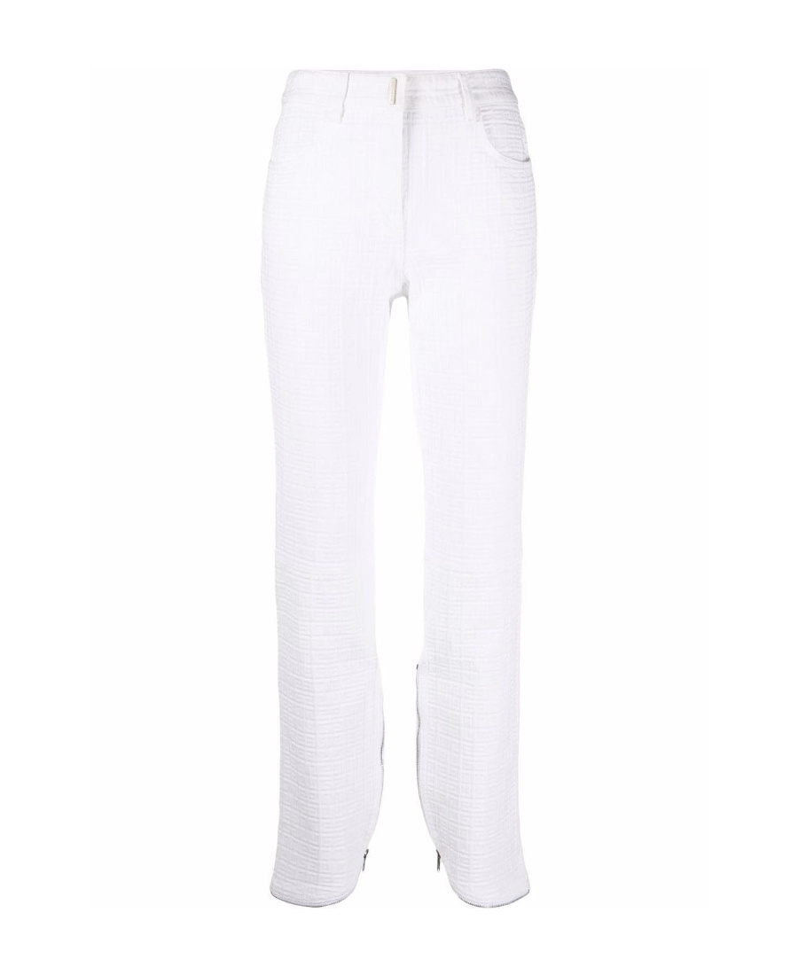 Givenchy Slim-cut 4g-motif Trousers In White