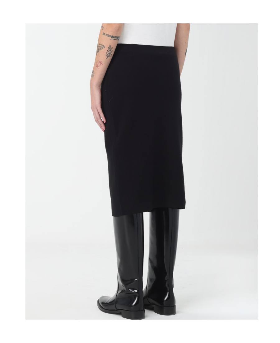 Shop Saint Laurent Fine-knit Pencil Skirt In Black