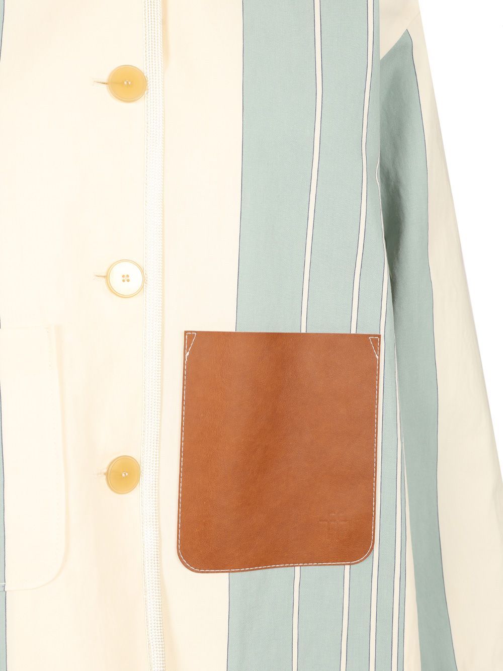 Shop Forte Forte Cotton Linen Stripe Work Jacket In White