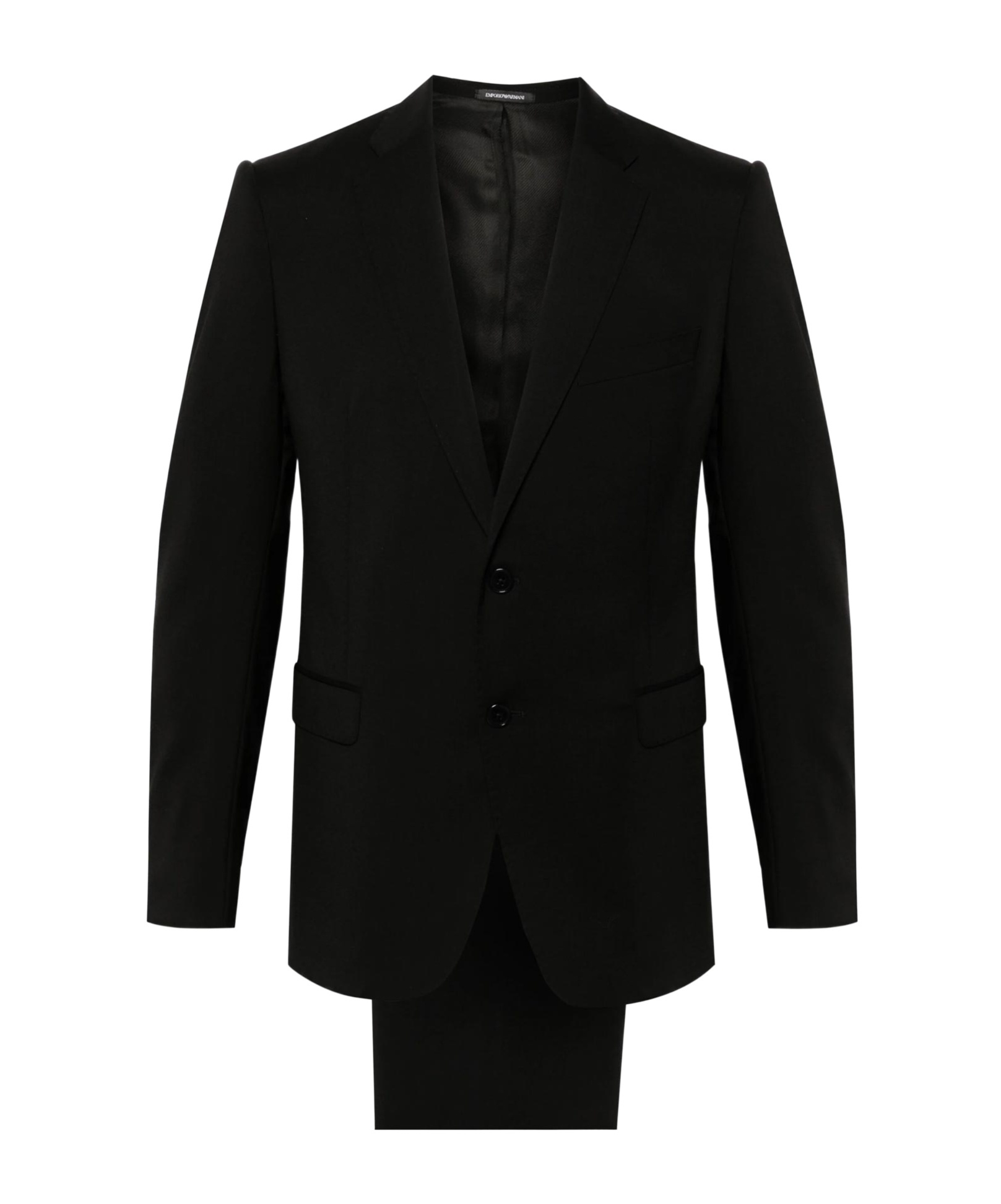 Emporio Armani Virgin Wool Single-breasted Suit In Black