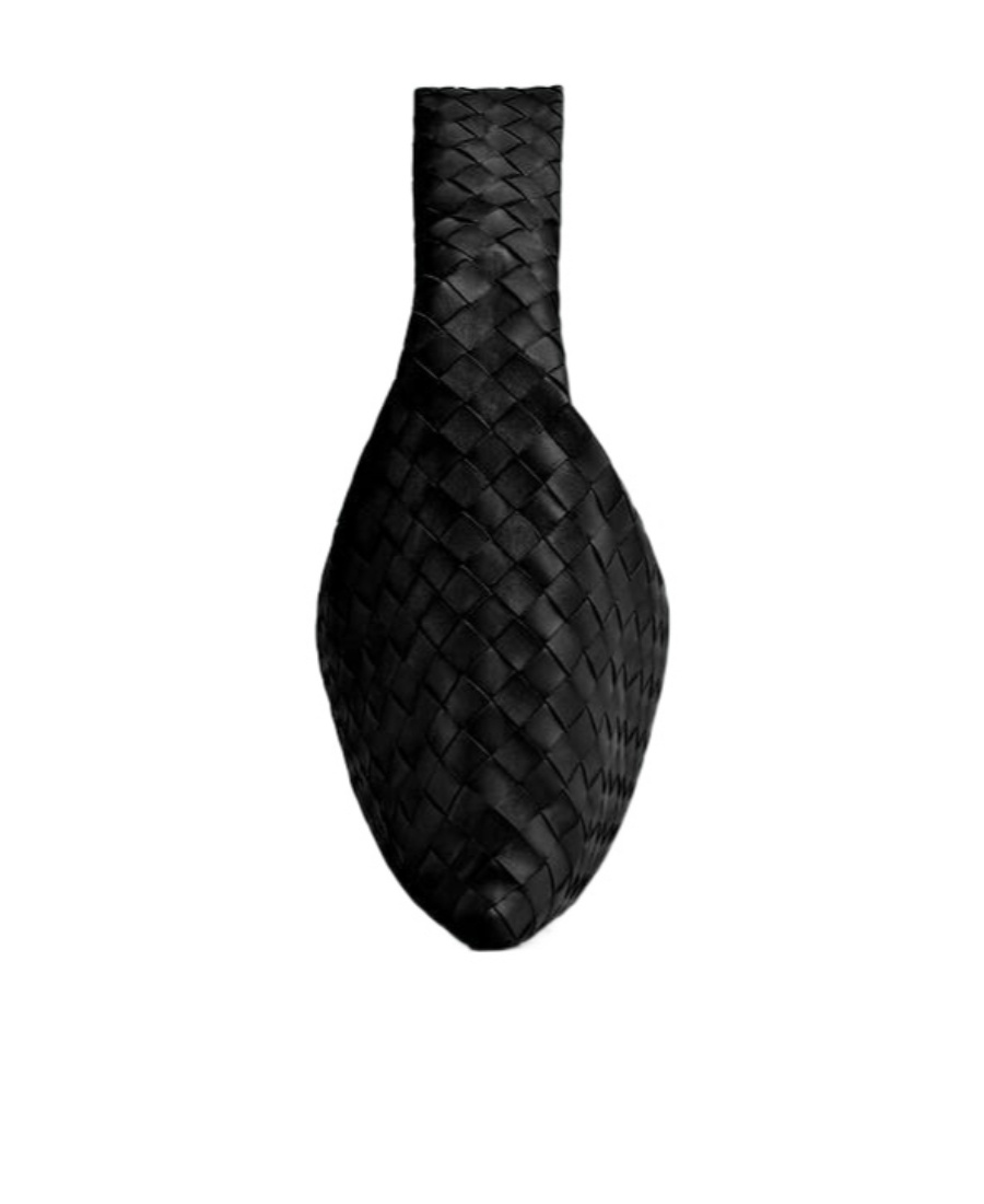 Shop Bottega Veneta Small Hop Leather Tote Bag In Black