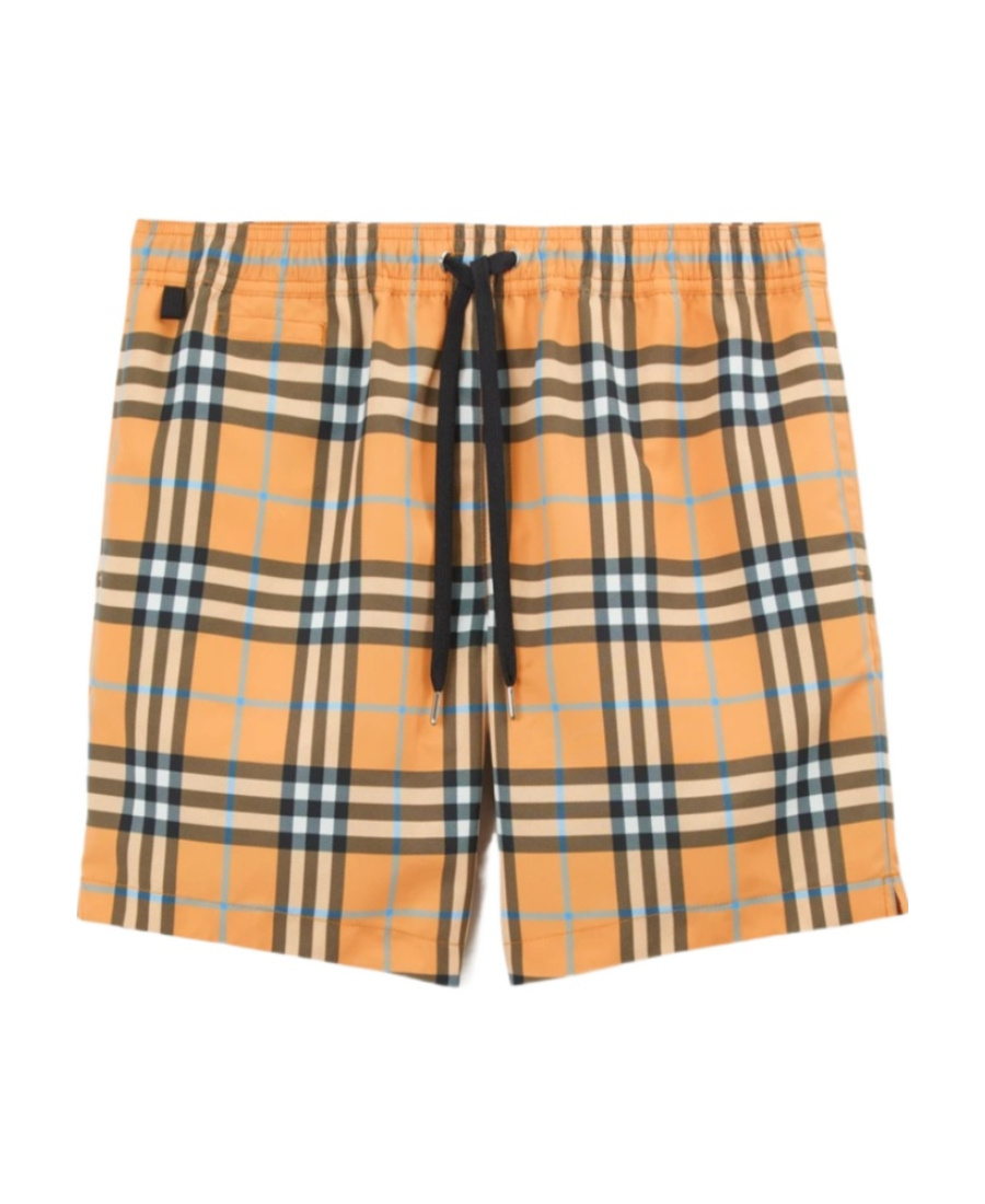 Burberry Check Drawcord Swim Shorts In Multicolor