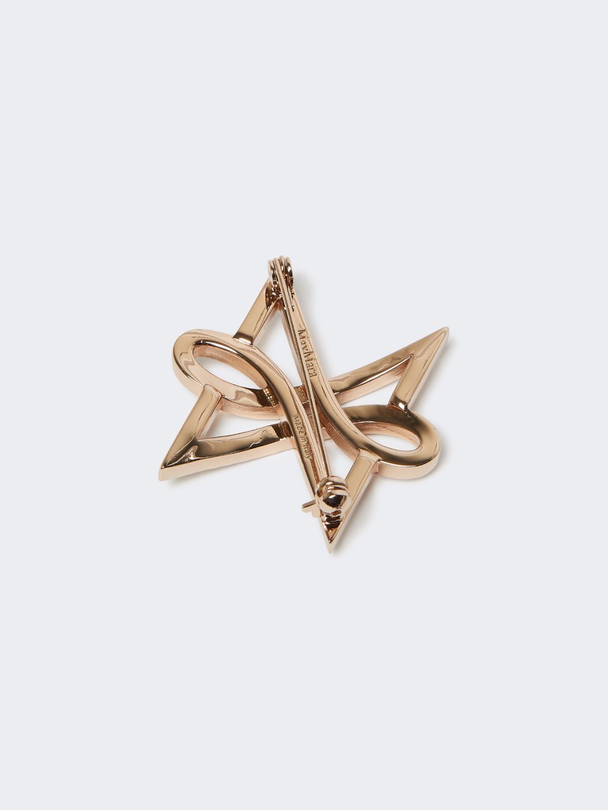 Max Mara Monogram Papillon Brooch With Crystals In Gold