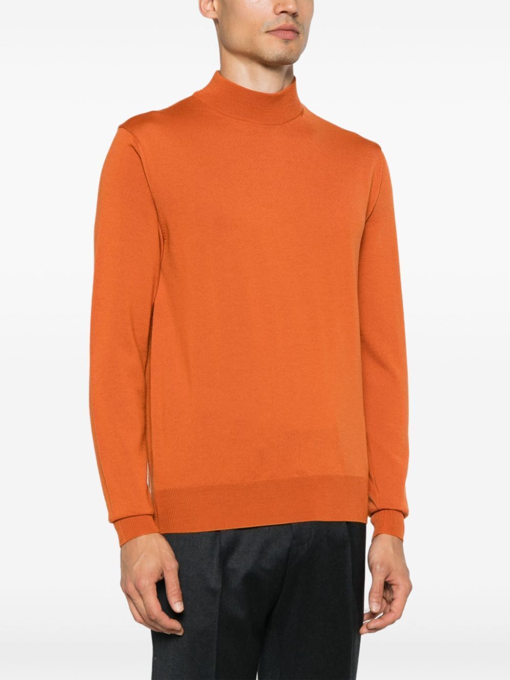 Altea Mock-neck Wool Sweater In Orange