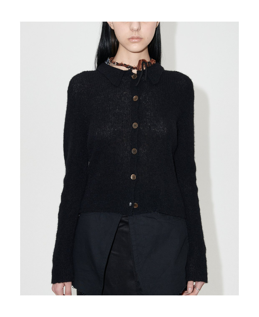 Our Legacy Mazzy Ribbed-knit Cardigan In Black