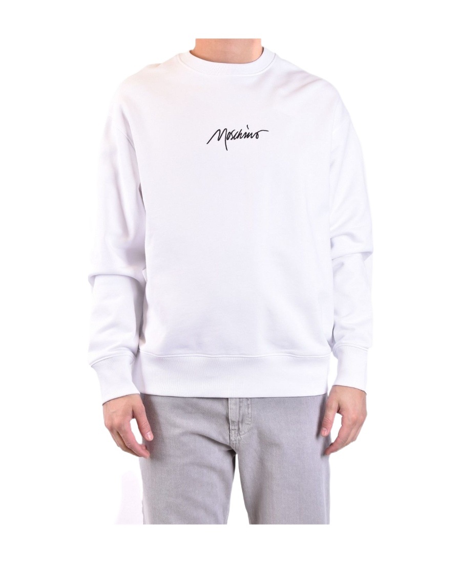 Moschino Logo-print Crew-neck Sweatshirt In White