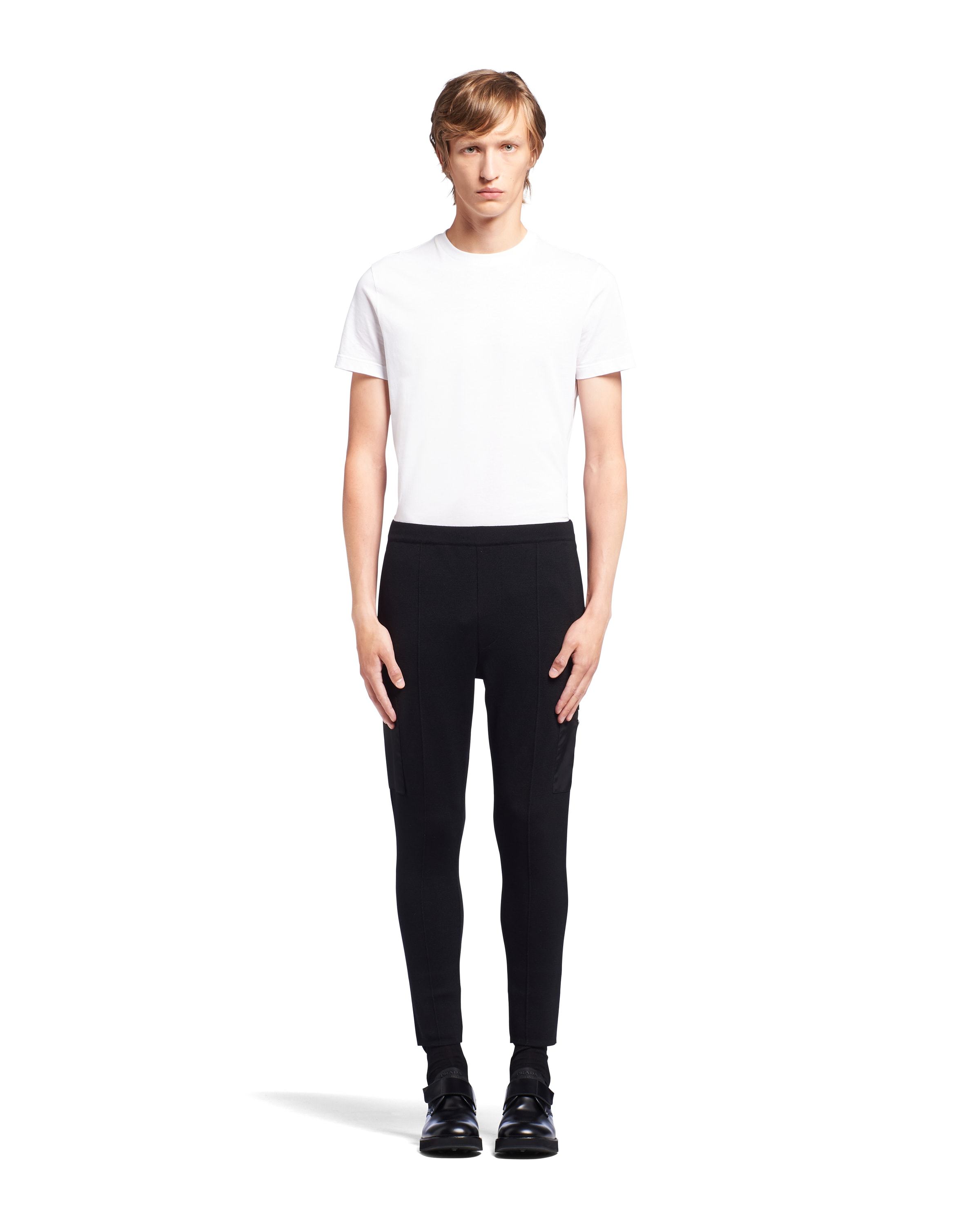 Prada Stripe Detail Track Pants In Black