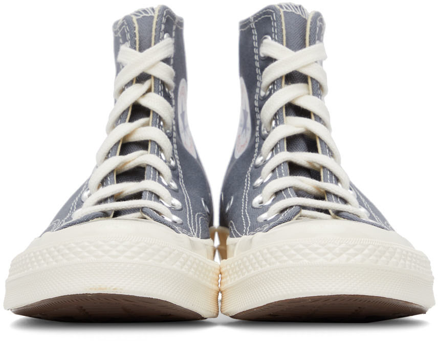 Comme Des Garçons Play Gray Converse Edition Half Heart Chuck 70 Sneakers In Gray