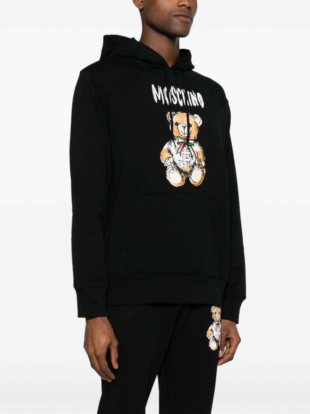 Moschino "drawn Teddy Bear" Sweatshirt In Black