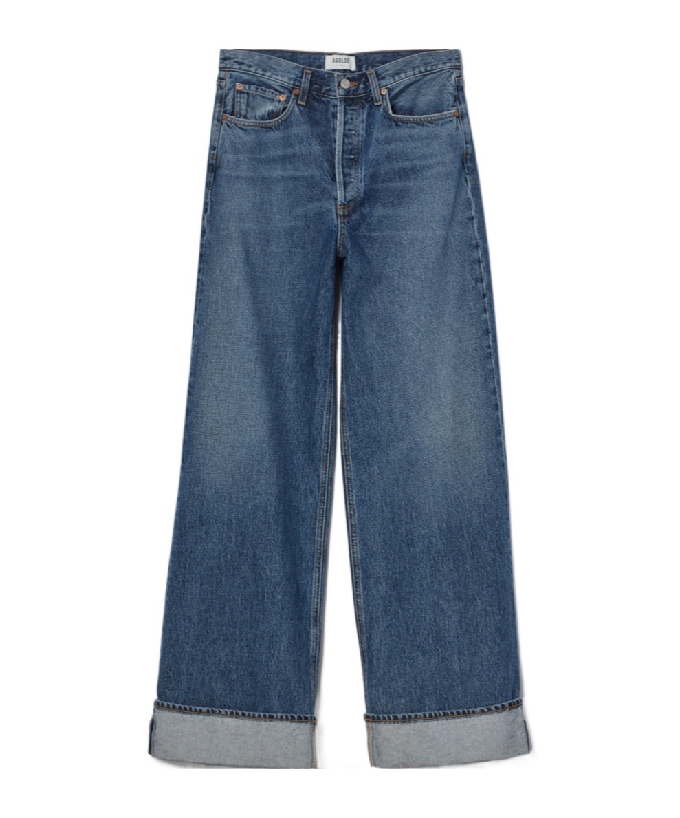 Agolde Dame Rigid High-rise Wide-leg Jeans In Blue