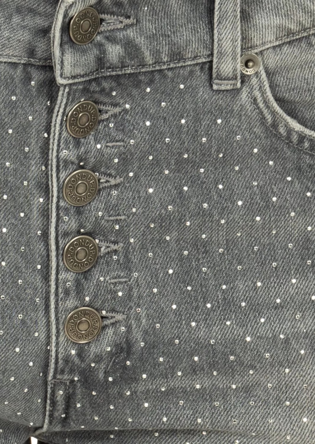 Dondup Logo Logo Denim Trousers In Gray