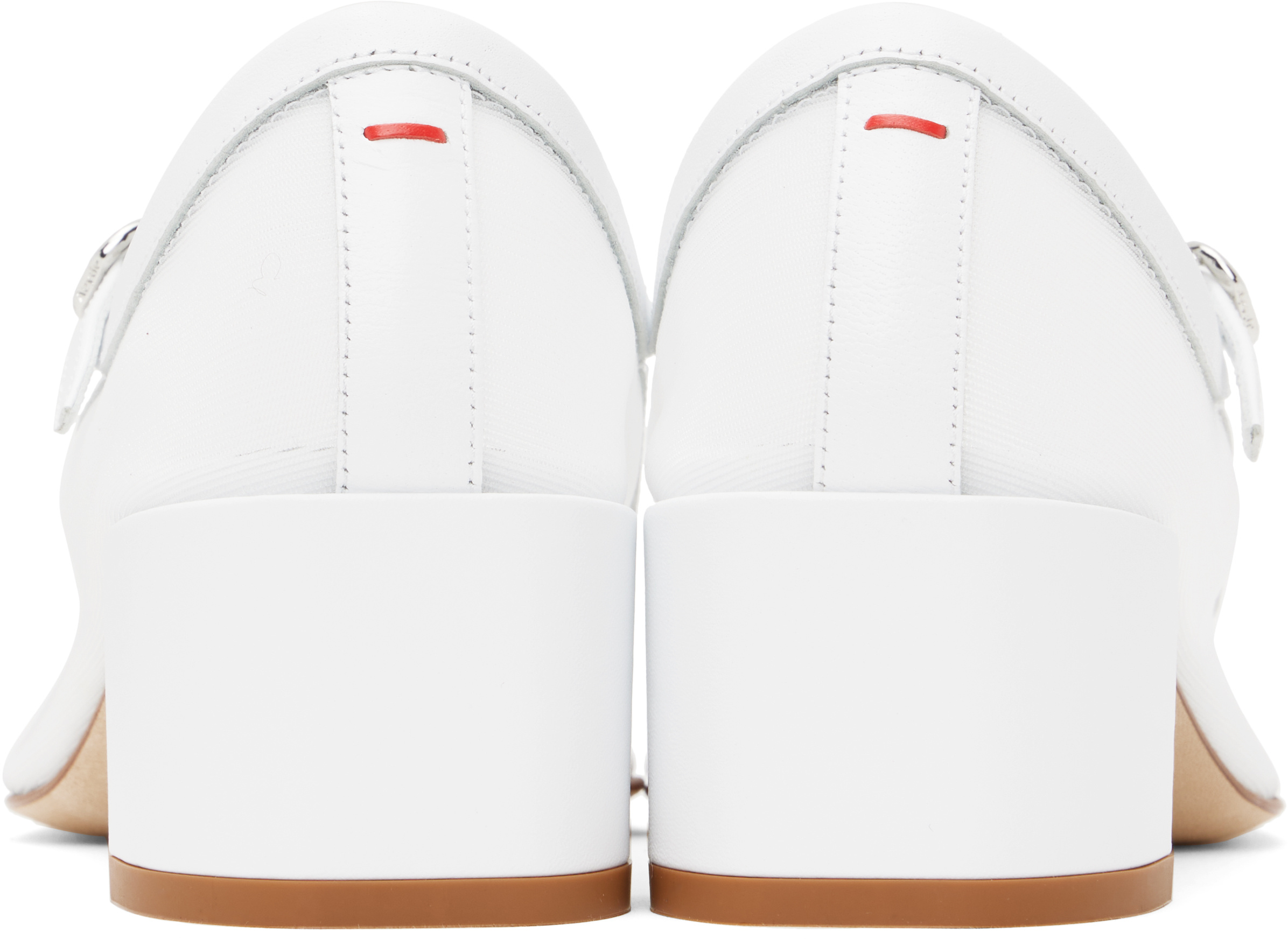 Aeyde Buckle Fastened High Heeled Pumps In White