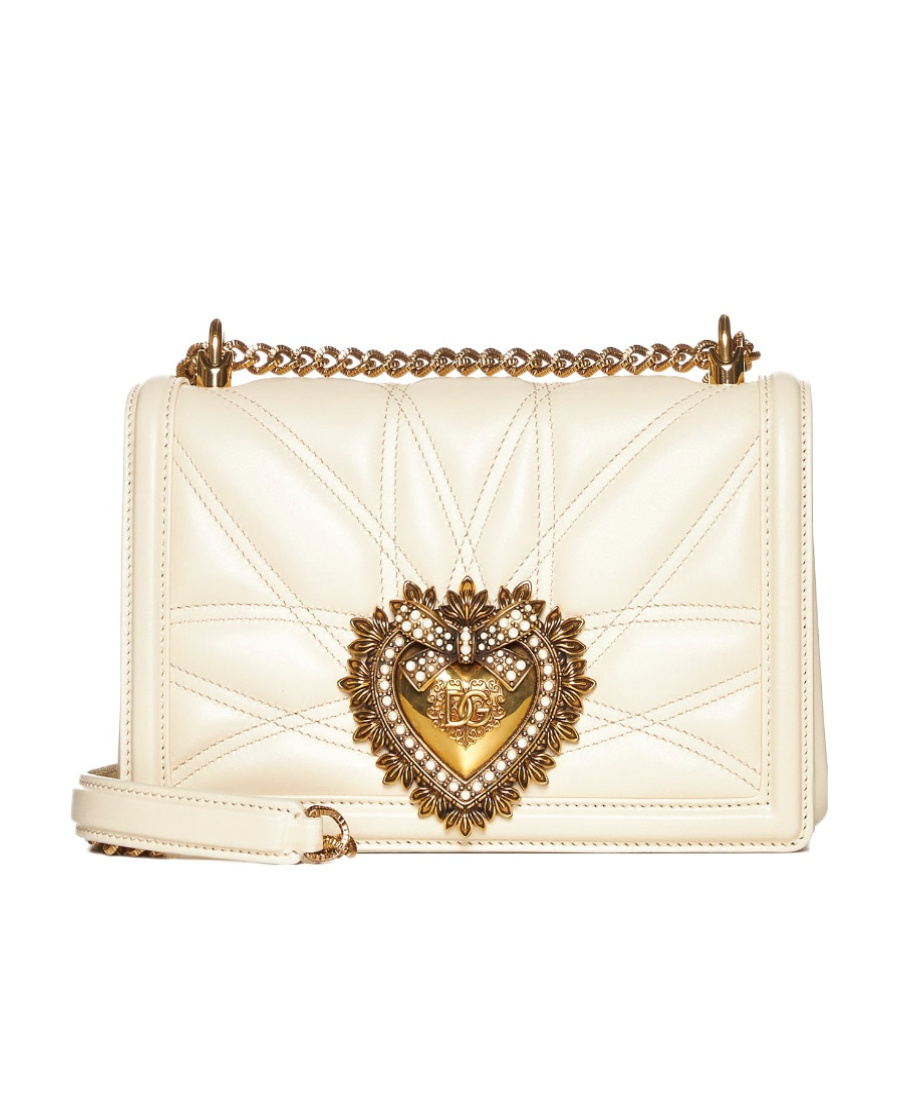 Dolce & Gabbana Medium Devotion Shoulder Bag In White