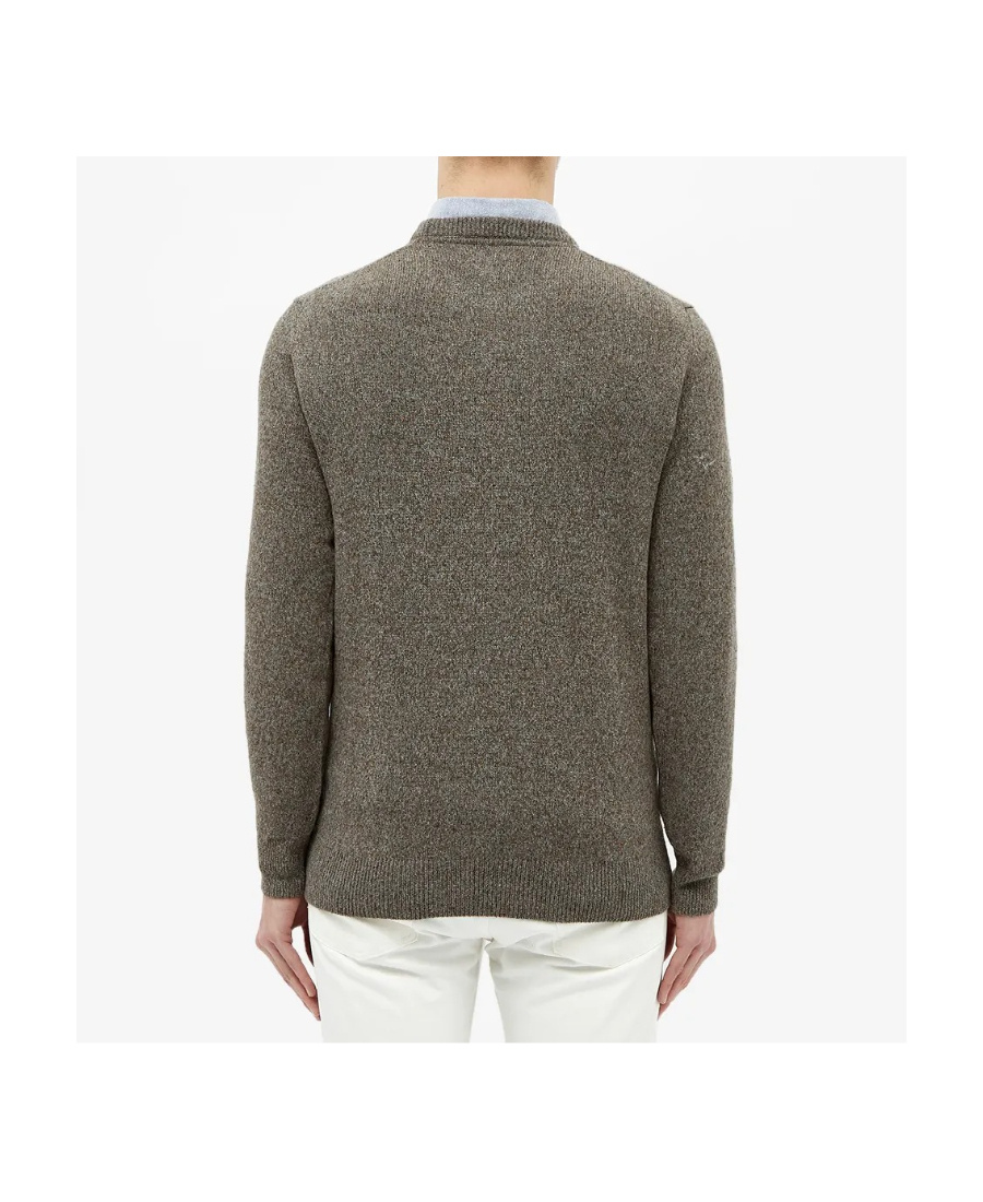 Barbour Mélange-effect Crew-neck Jumper In Gray