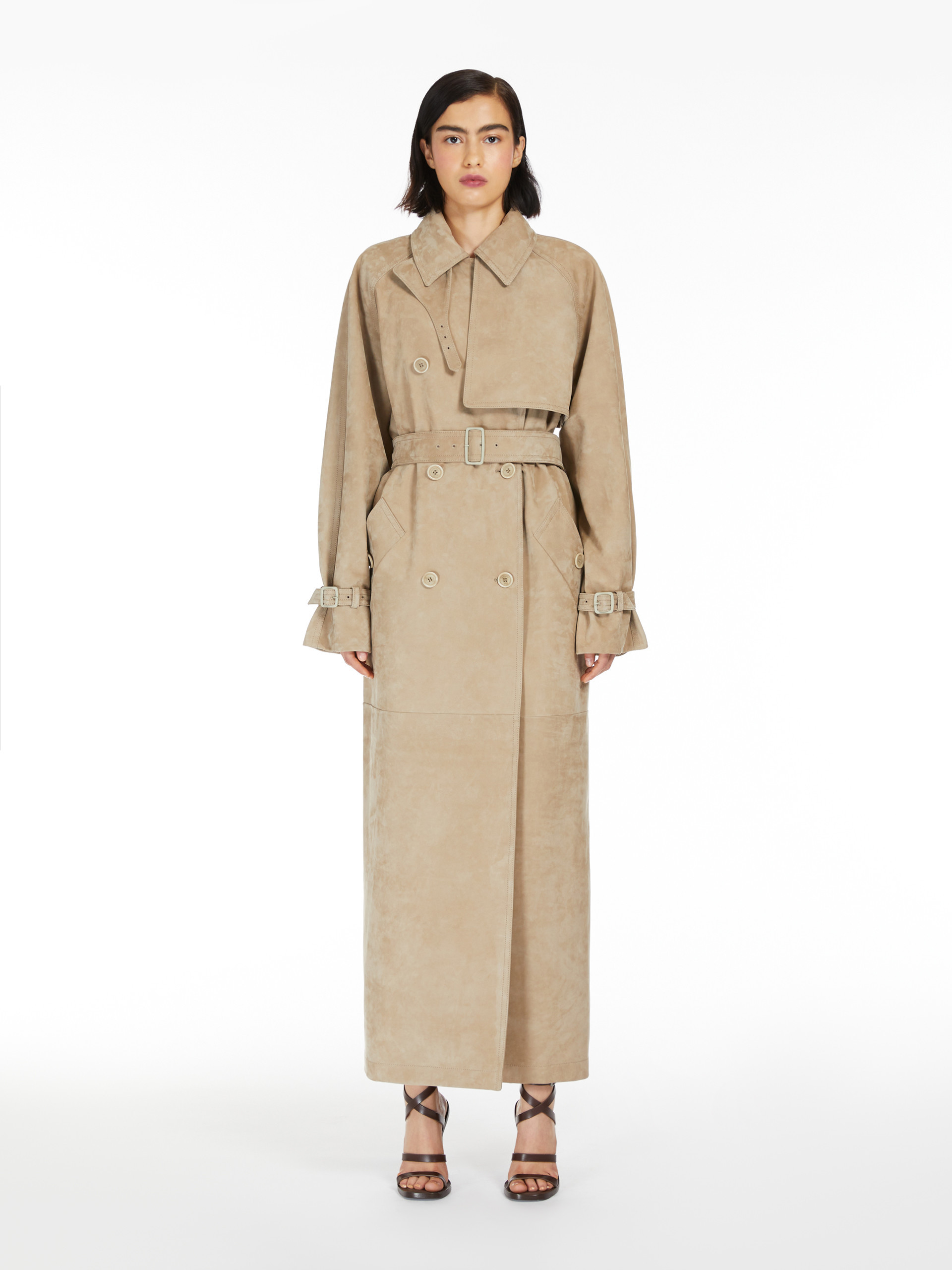 Max Mara Double-breasted Trench Coat In Nude