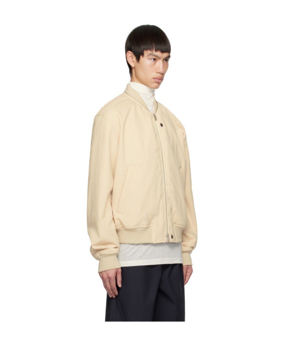 Jil Sander Zip-fastened Cotton Bomber Jacket In Yellow