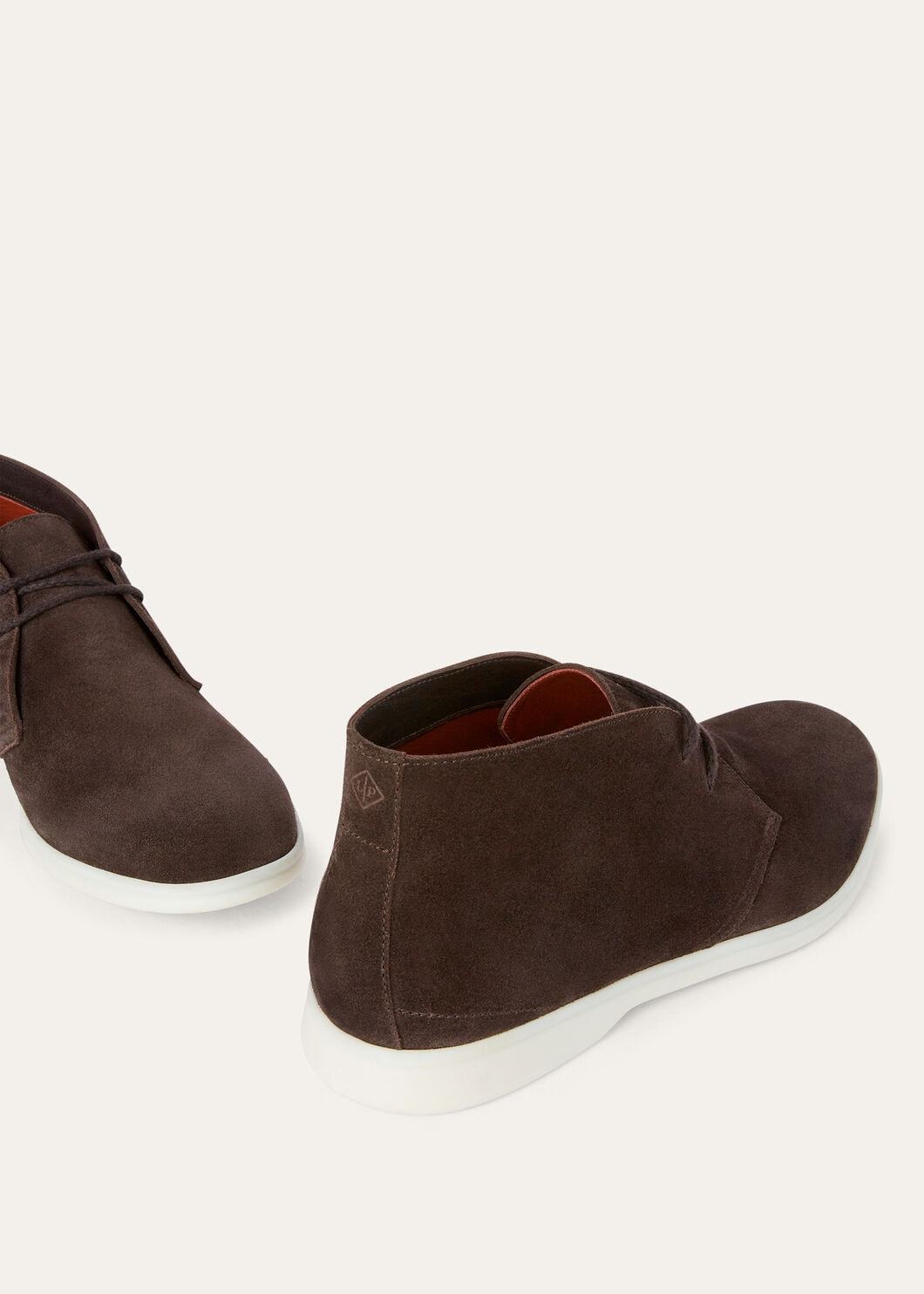 Loro Piana Men's Desert Walk Suede Derby Shoes In Black