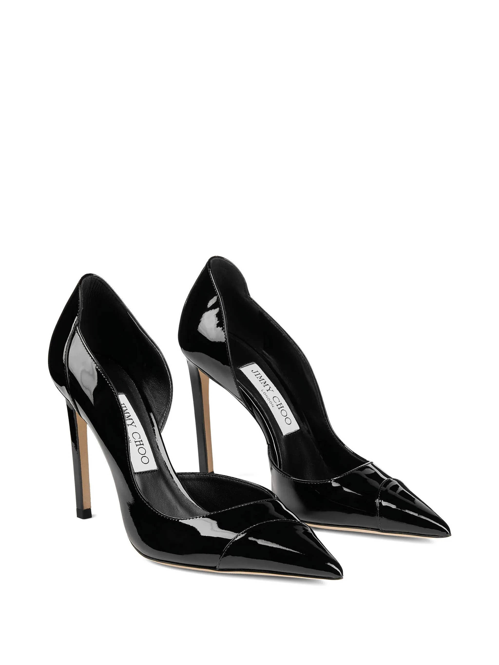 Jimmy Choo Brigitte Black Pumps With Thin Heel In Shiny Leather Woman