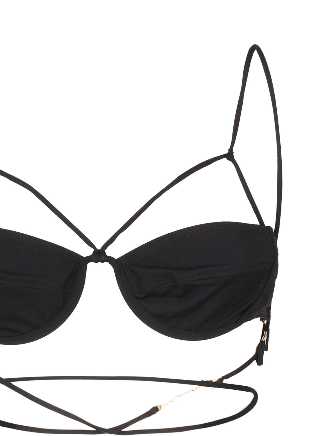 Jacquemus Le Haut De Maillot Signature Bikini Top In Black