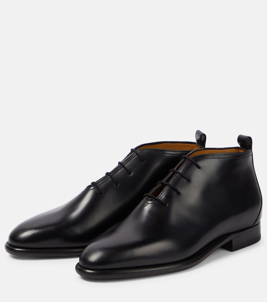 The Row Round-toe Lace-up Boots In Black