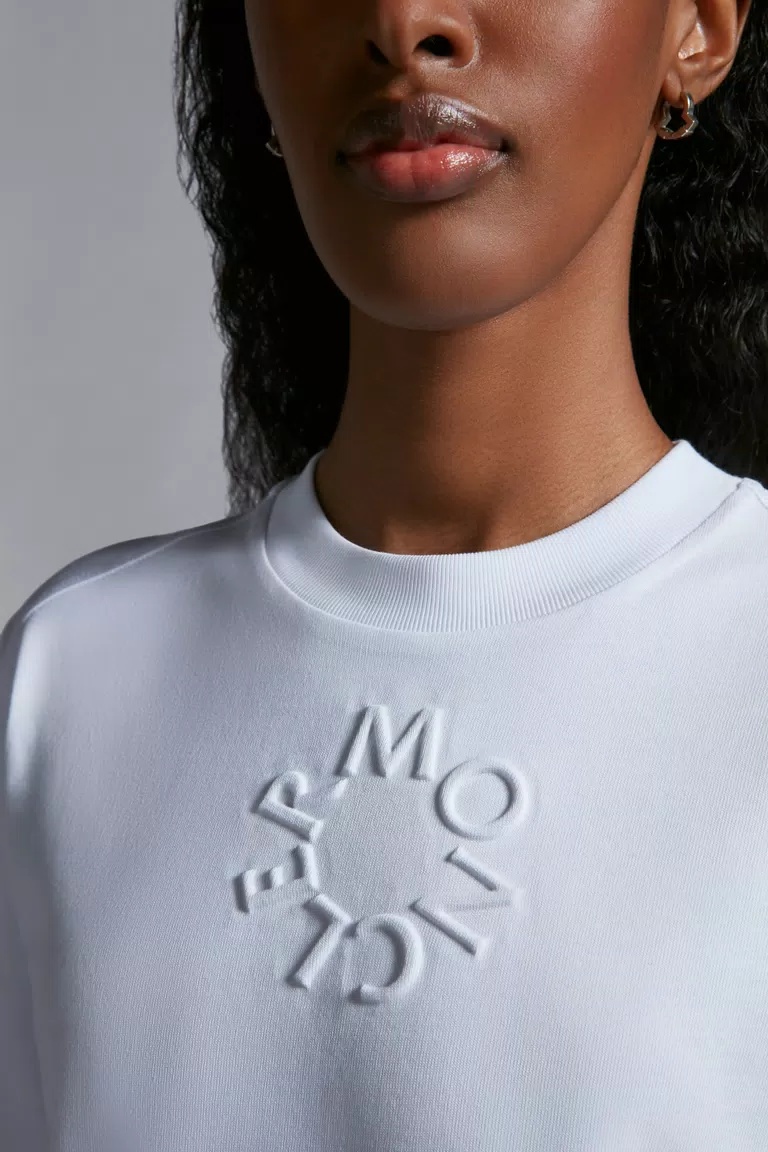 Moncler Logo-embossed Cotton T-shirt In White
