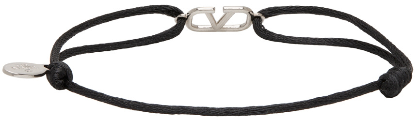 Valentino Vlogo Double-strap Bracelet In Black