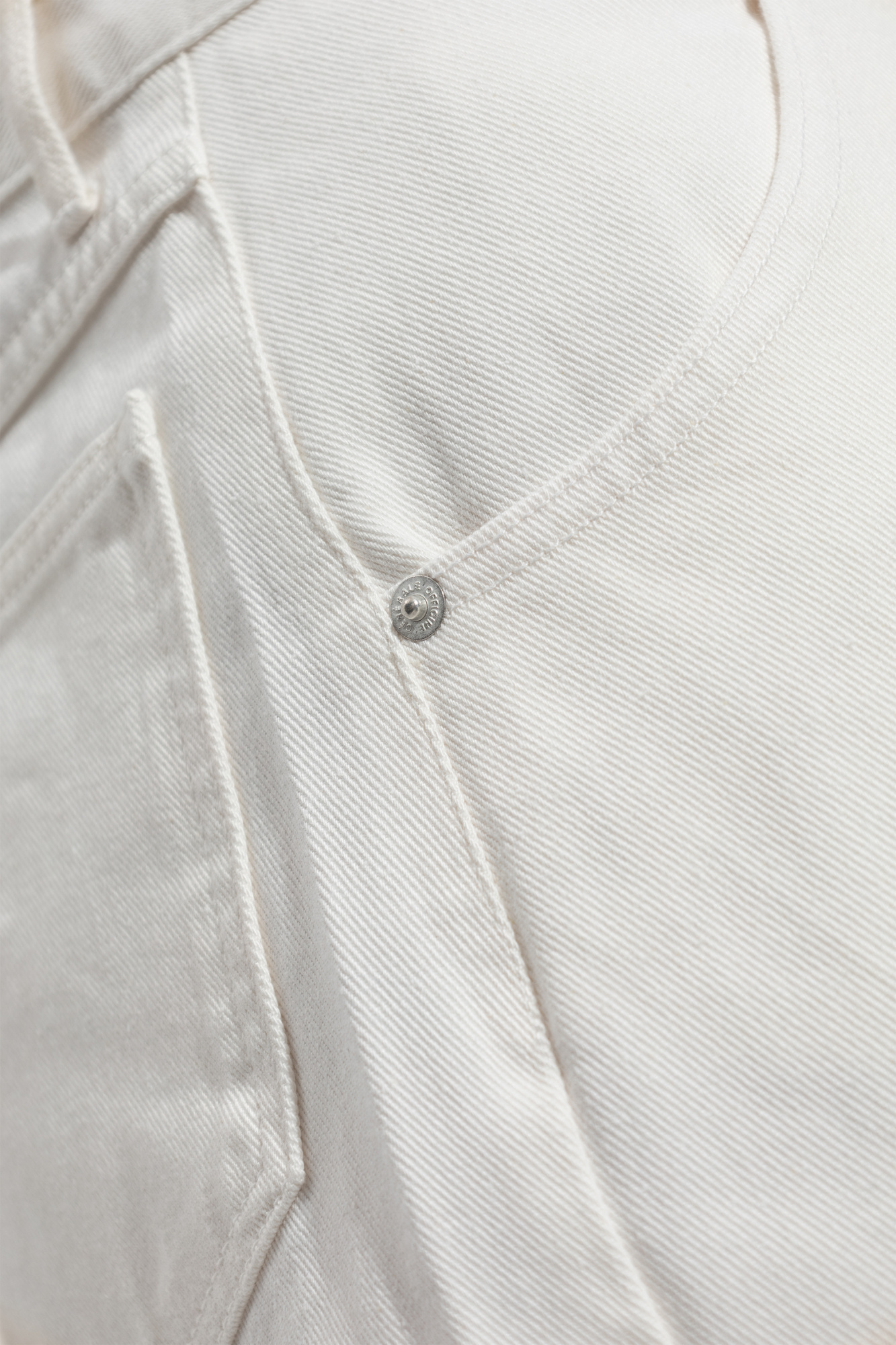 Shop Officine Generale Belt-loop Jeans In White