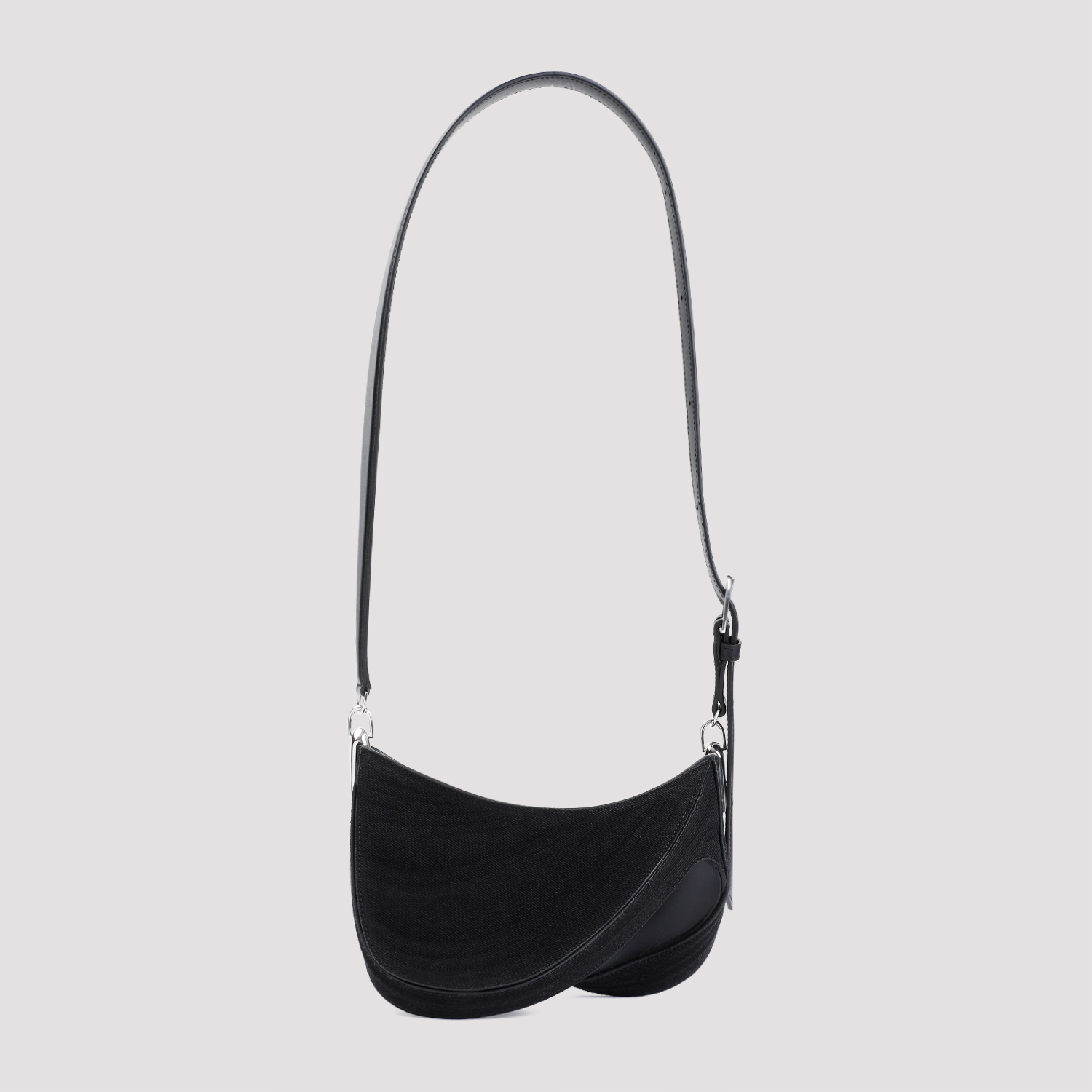 Mugler Black Spiral Curve 01 Shoulder Bag In Black