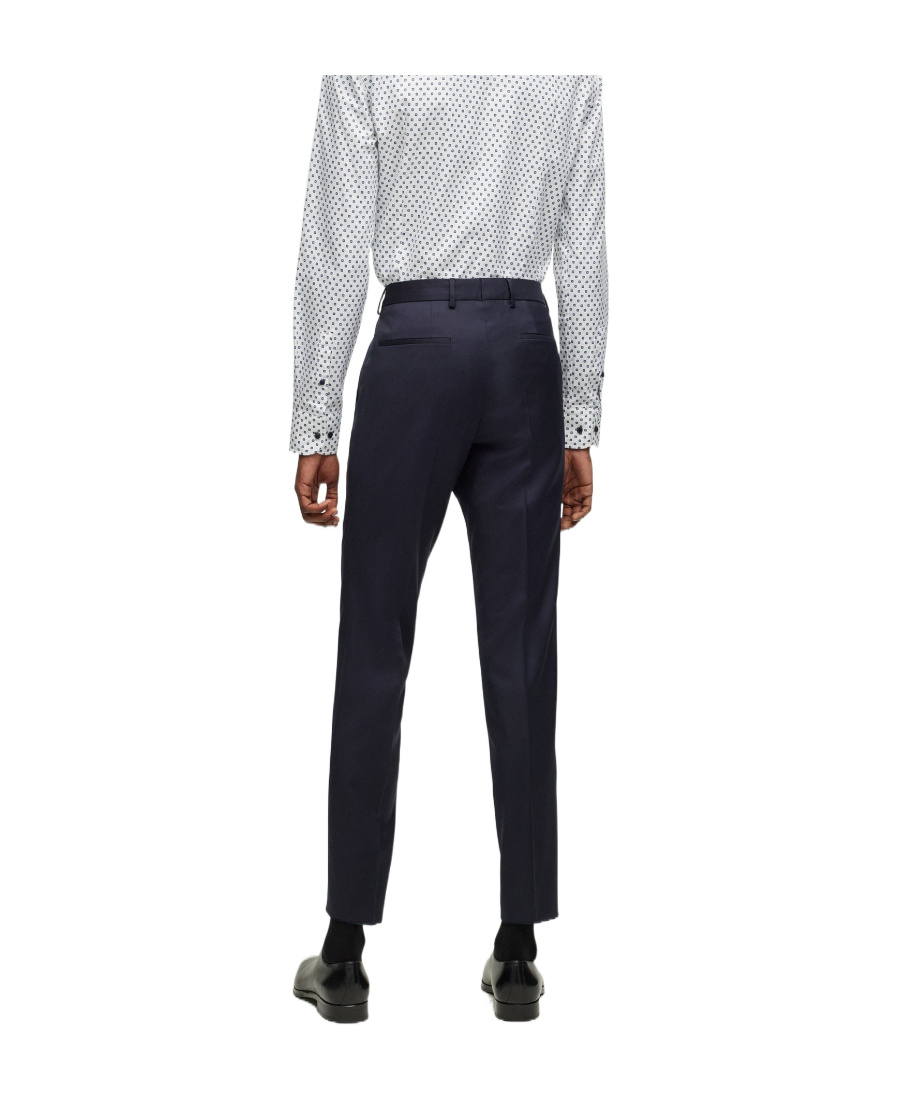 Shop Hugo Boss Straight-leg Wool Trousers In Black