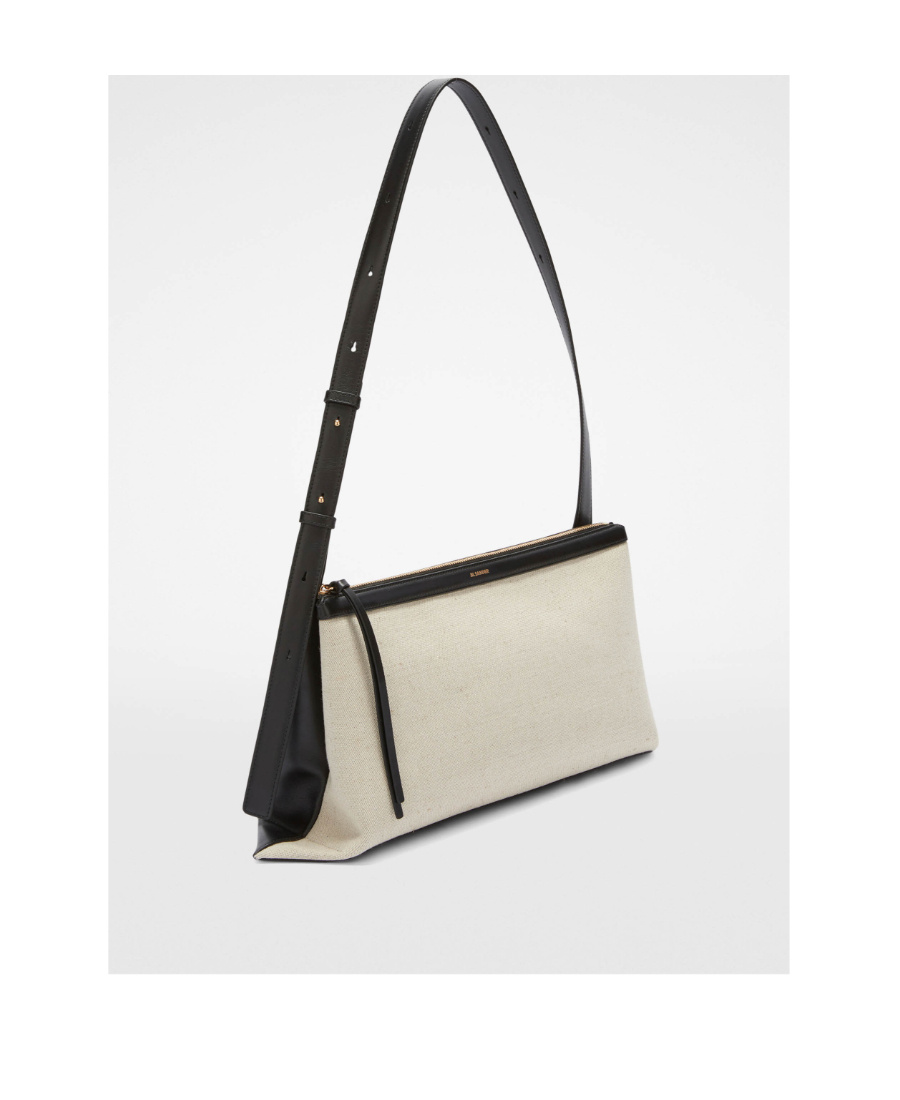 Jil Sander Small Logo-stamp Shoulder Bag In Nude