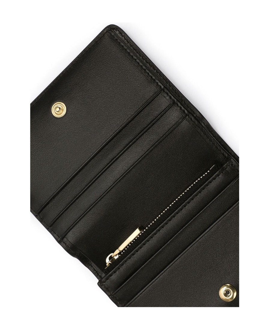 Dolce & Gabbana Embossed-logo Wallet In Black