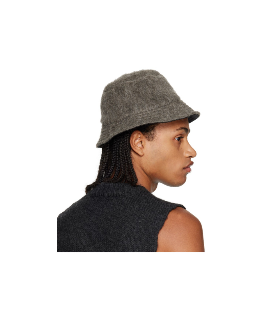 Our Legacy Logo-plaque Brushed-finish Bucket Hat In Black