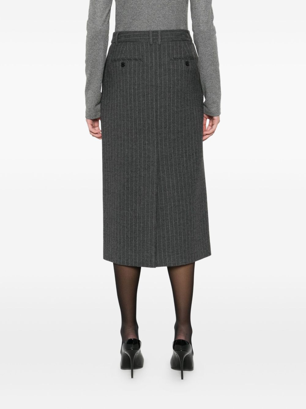 Dunst Pinstriped Skirt In Black