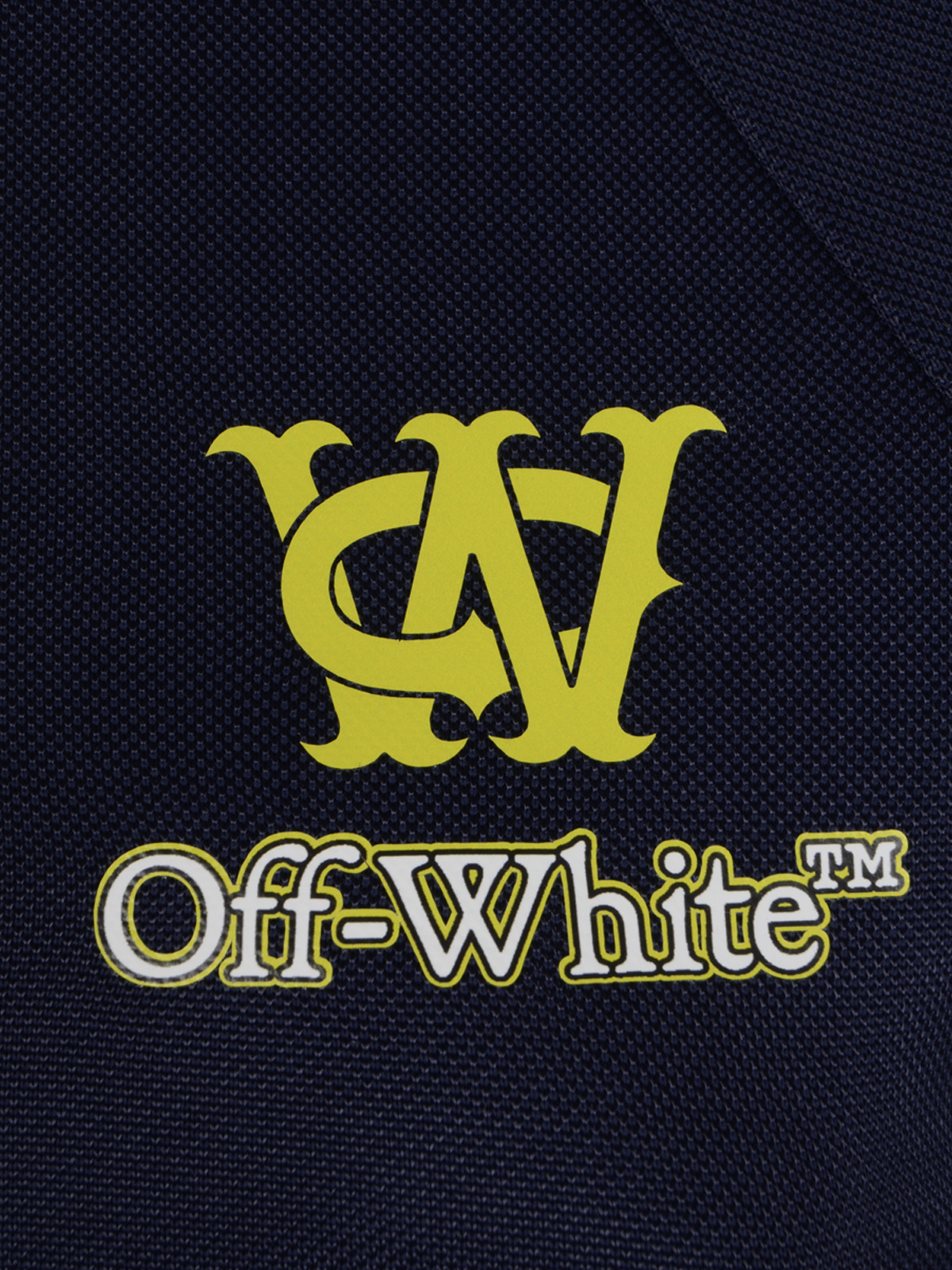 Off-white Logo Printed Zip-up Jacket In Blue